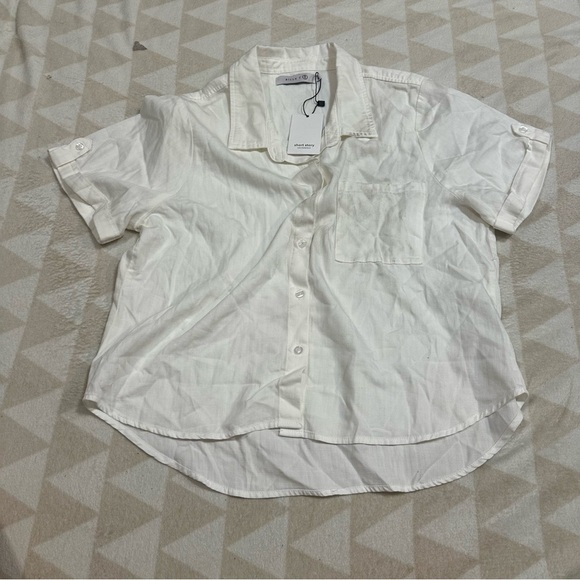 Billy t short story ivory collared camp shirt button front - Picture 2 of 4